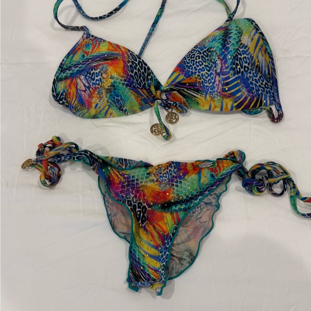 Luli Fama Rainbow Animal Print Bikini